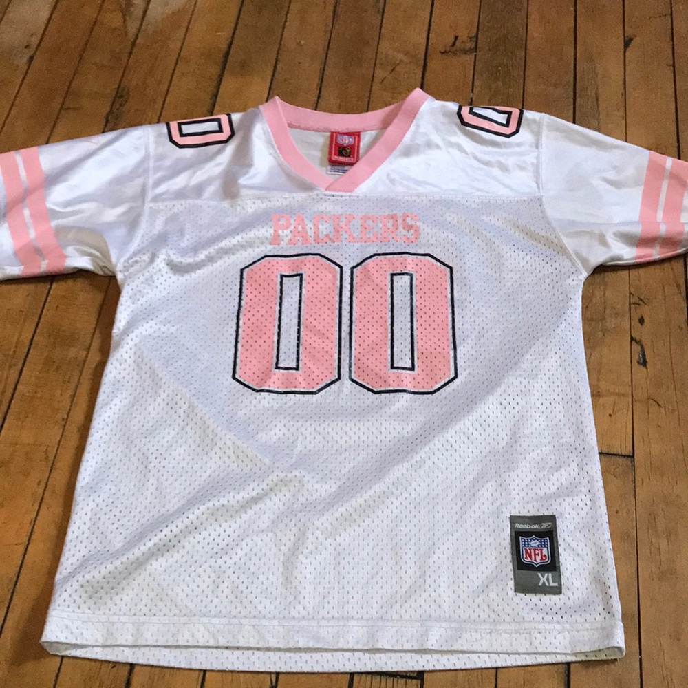 NFL Kids Packers Pink and White Jersey